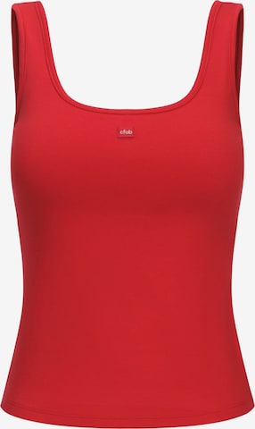 cfab (formerly creamy fabrics) - Top 'Cotton Tank with Built-In Wireless Bra' en rojo: frente