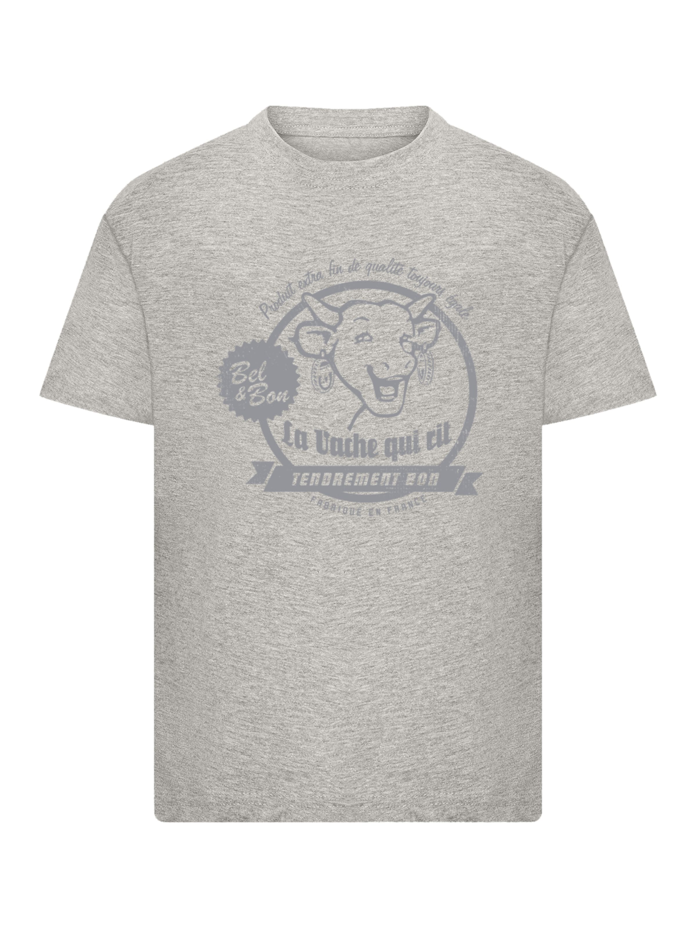 F4NT4STIC Shirt 'The Laughing Cow' in Grey: front