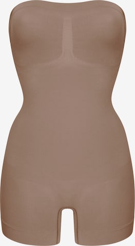 cfab (formerly creamy fabrics) Shapingbody 'Trägerloser Bodysuit Sculpting Shapewear mit Shorts' in Braun: Vorderseite