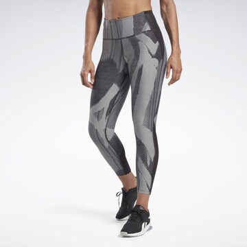 Reebok Skinny Workout Pants in Grey: front