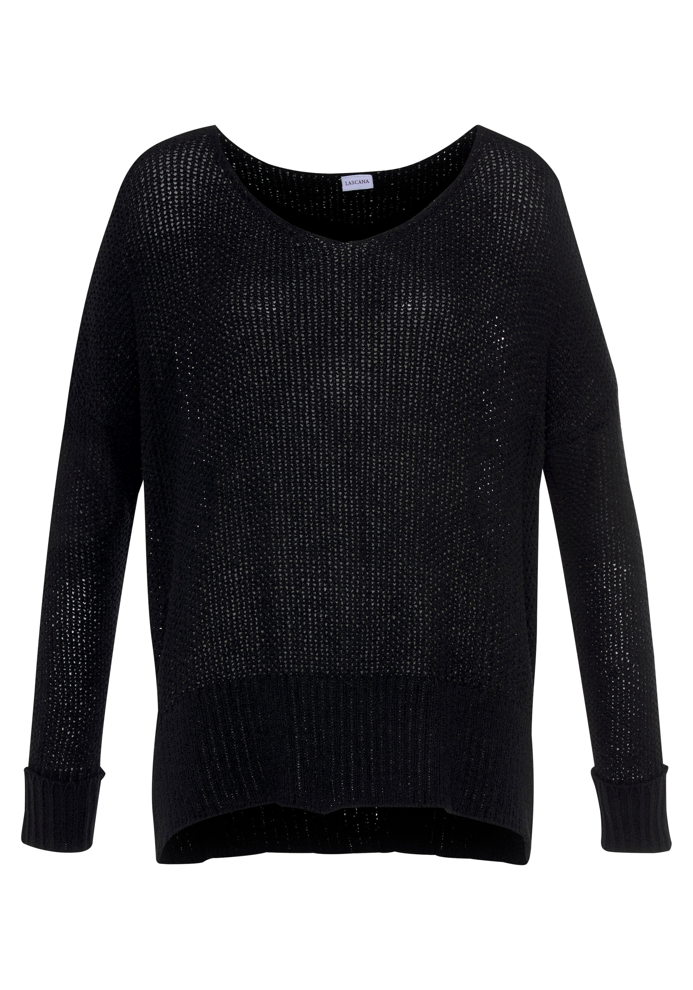 LASCANA Πουλόβερ σε μαύρο: μπροστά