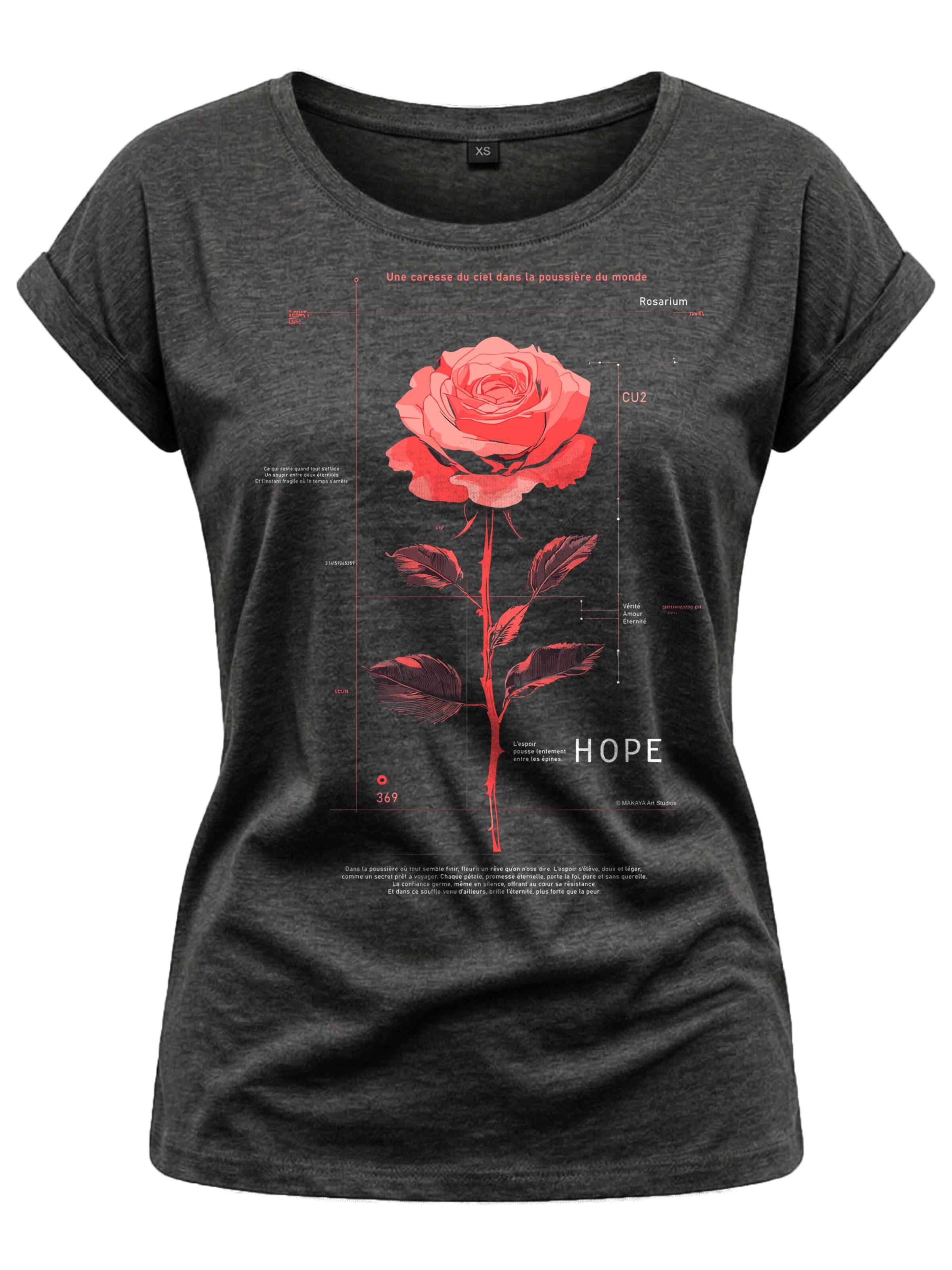 MAKAYA Shirt 'Pink Rose' in Grey