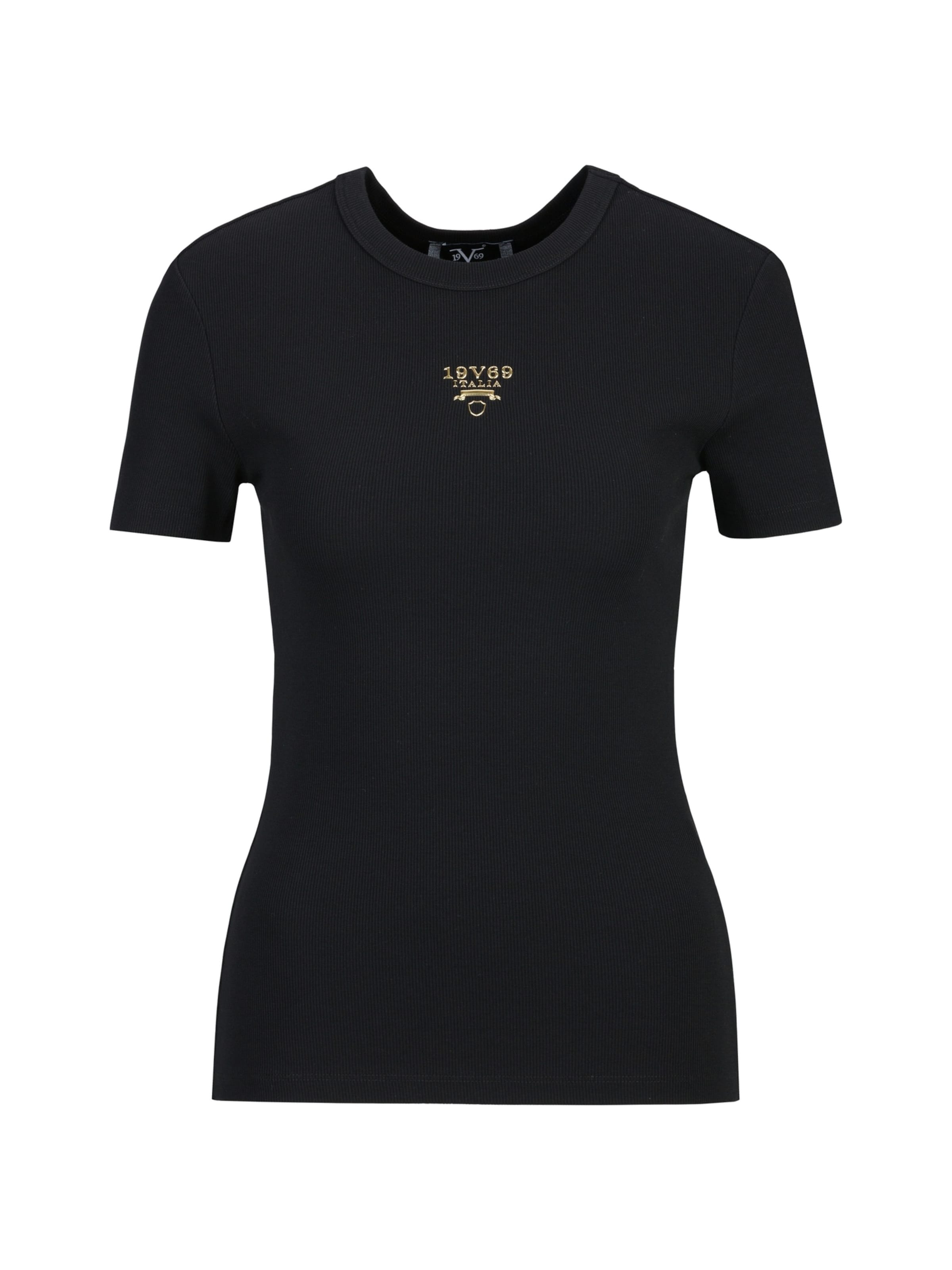 19V69 ITALIA Shirt 'Leta' in Zwart: voorkant