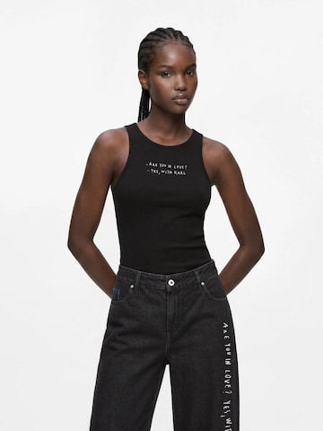KARL LAGERFELD JEANS Top ' KLJ X Pietro Terzini Tanktop ' – černá: přední strana