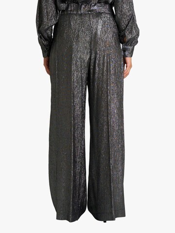 Semicouture Wide leg Bandplooibroek 'Jhonny' in Zwart