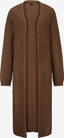MIAMODA Knit Cardigan in Brown: front
