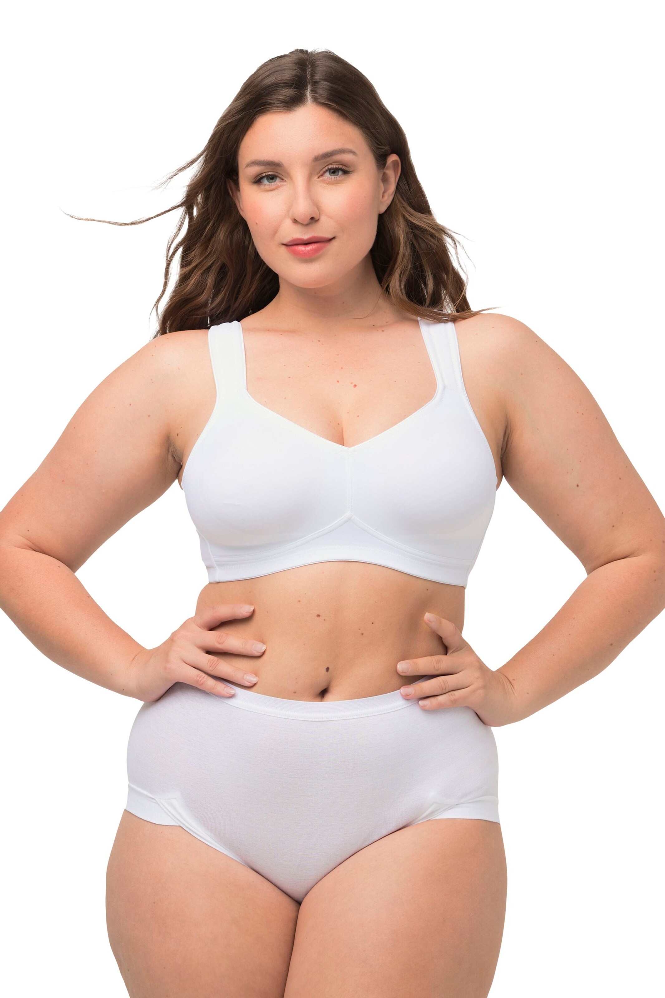 Ulla Popken T-shirt BH in Wit: voorkant