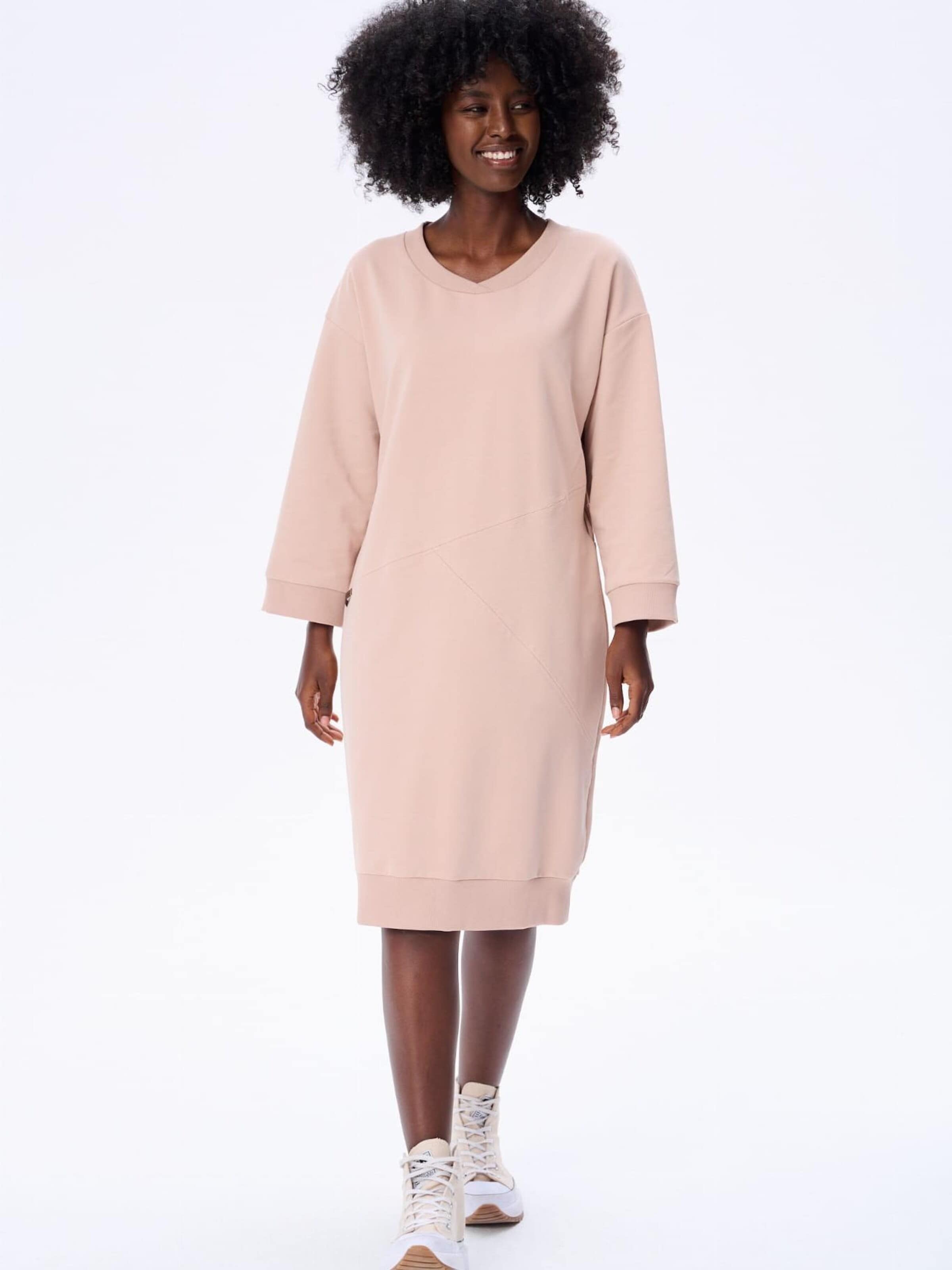 Blue Shadow Dress in Beige: front