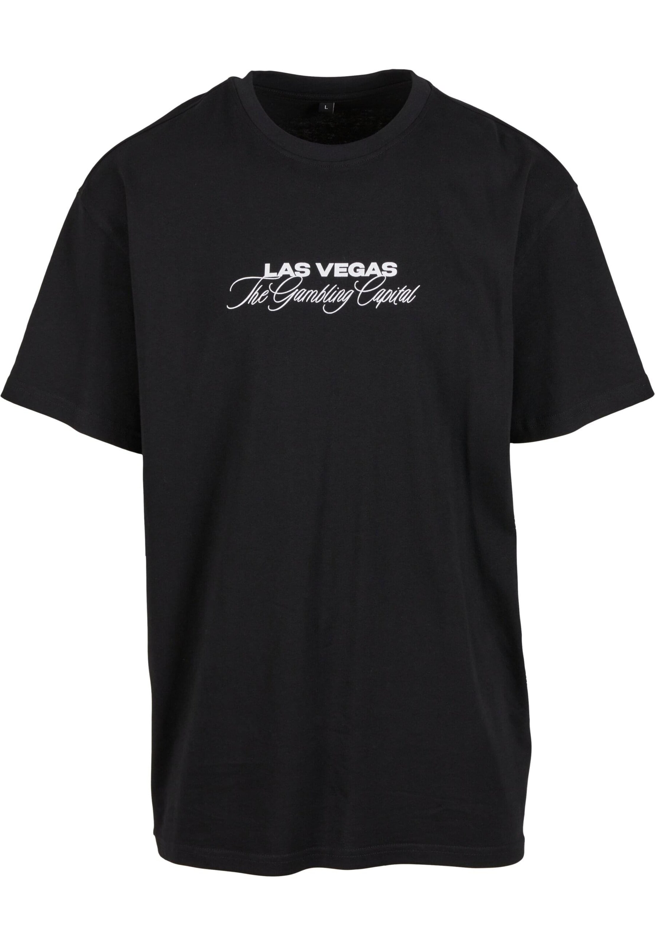 Mister Tee Shirt 'Gambling Capital' in Zwart: voorkant