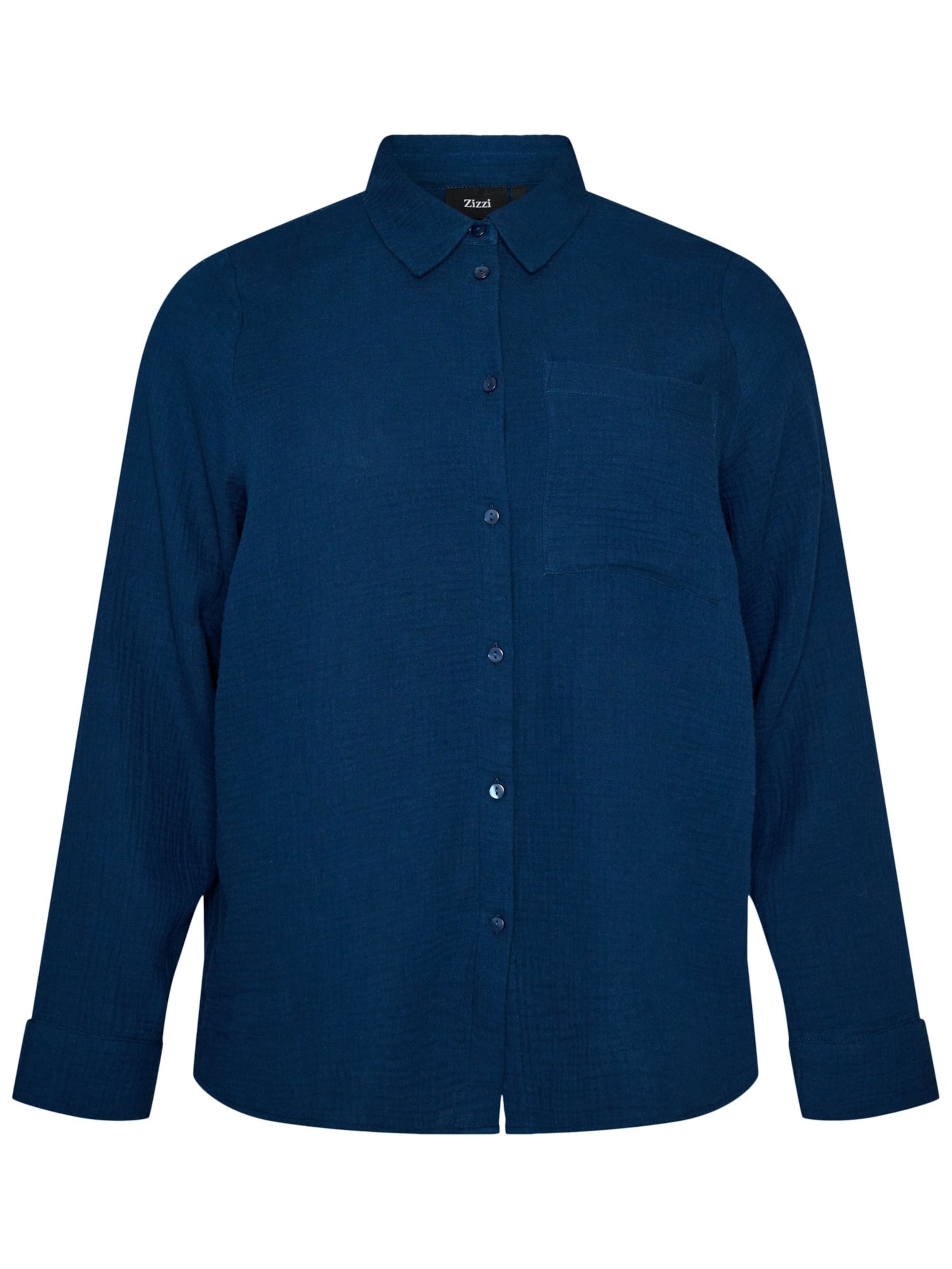 Camicia da donna 'MVIVO' di Zizzi in blu: frontale
