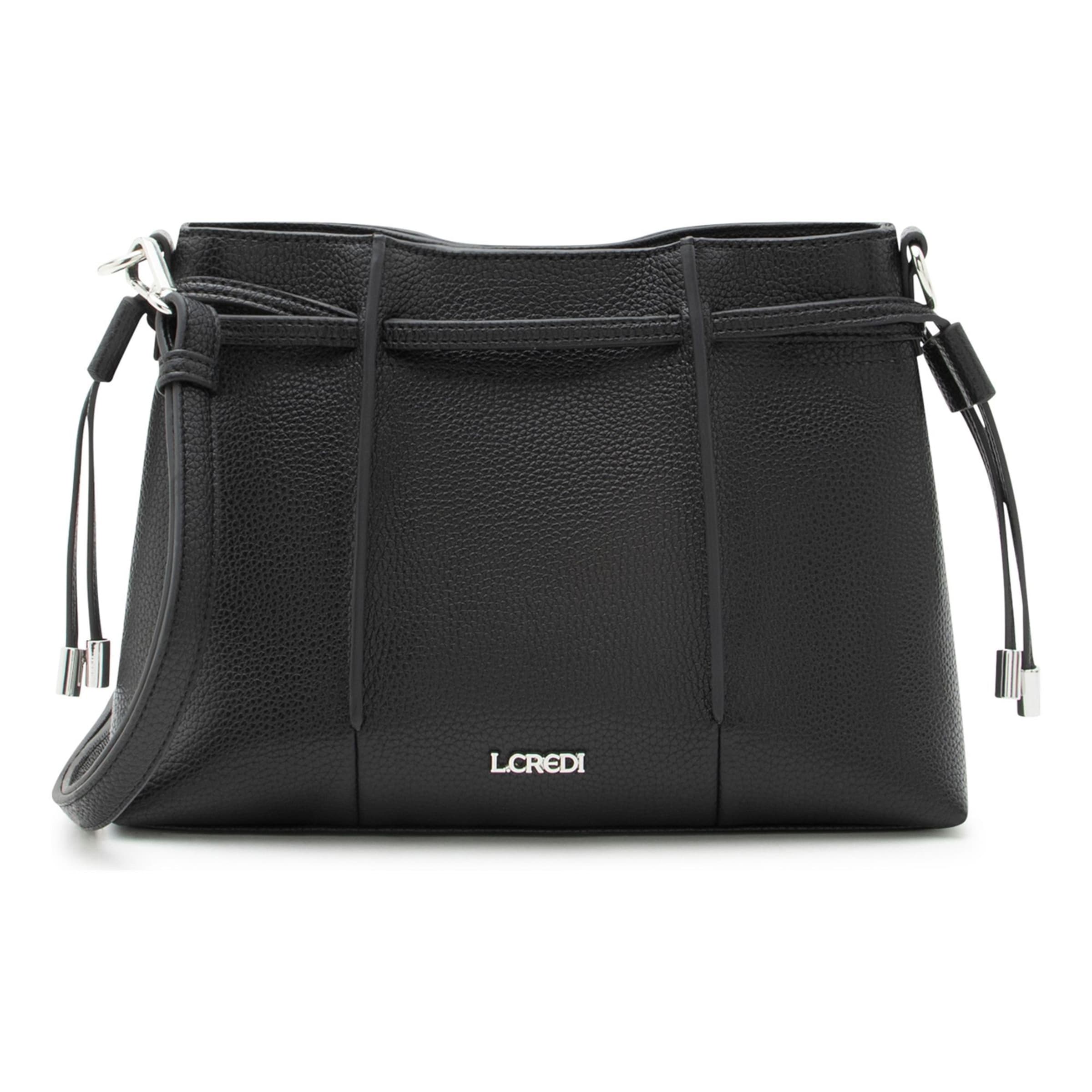 Sac bandoulière L.CREDI en noir : devant