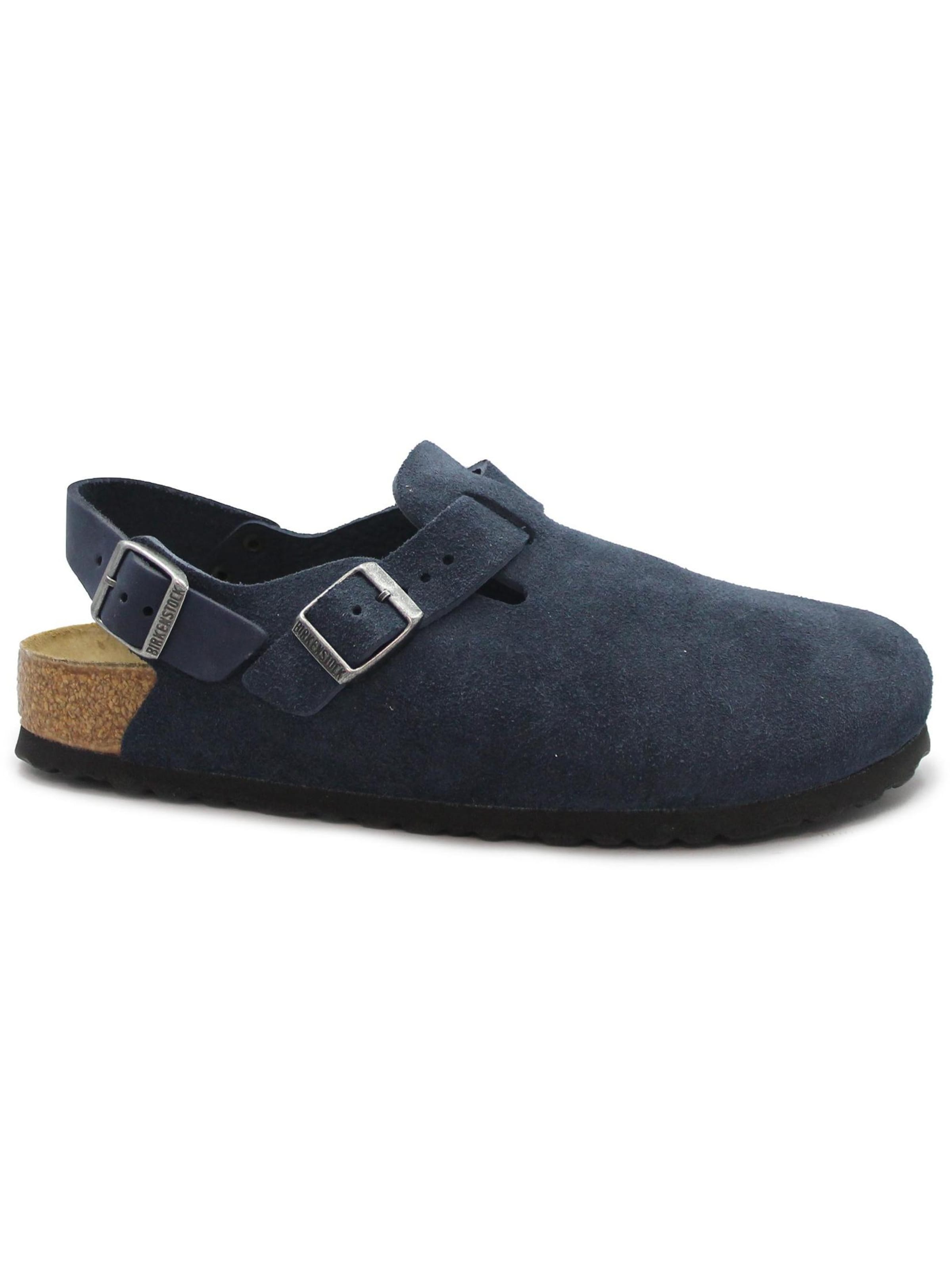 Zoccoletto 'BIRKENSTOCK TOKIO II SUEDE 1030668 navy blu ciabatta zoccolo uomo fibbie cinturino tallone' di BIRKENSTOCK in blu: frontale