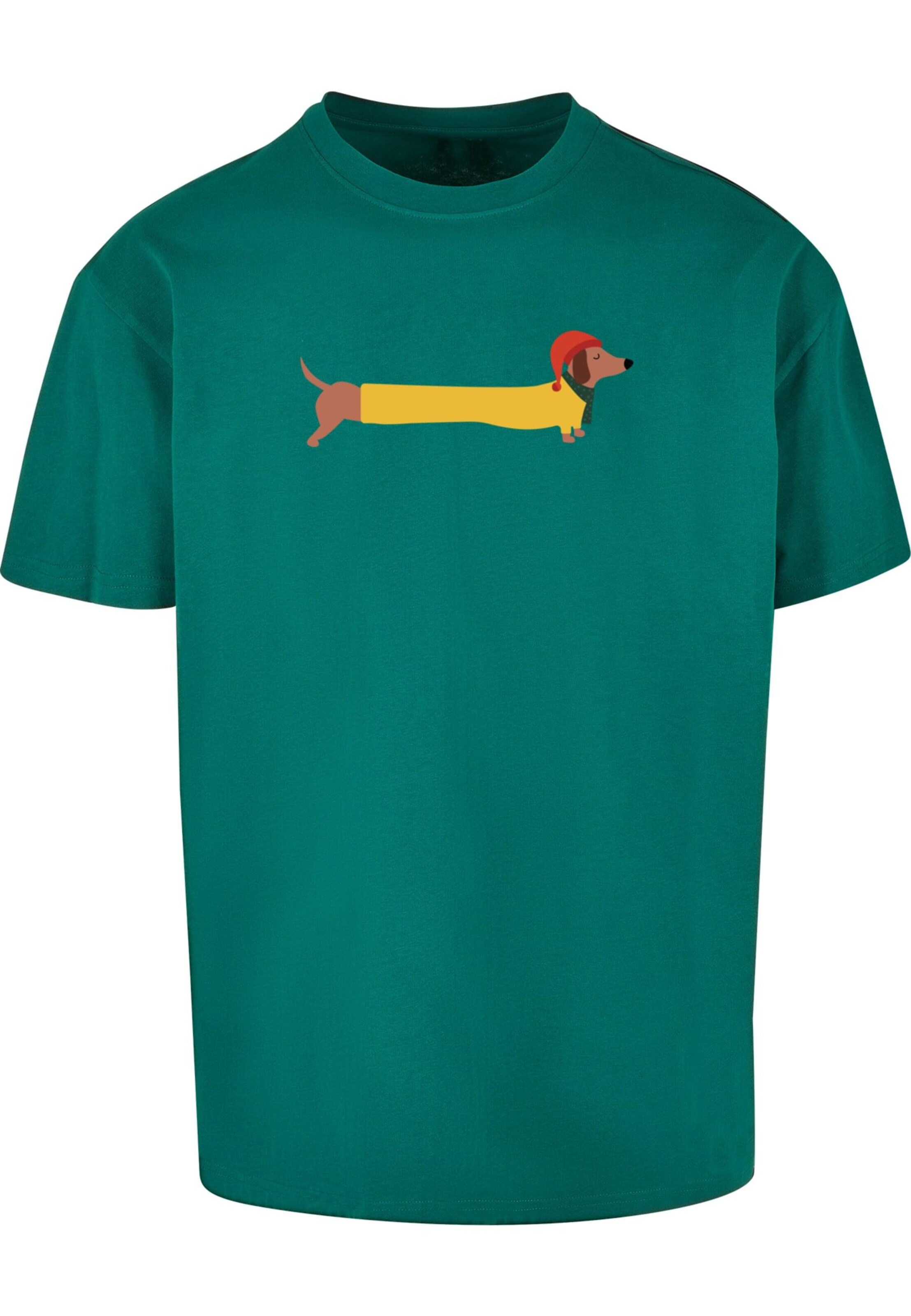 Merchcode Shirt 'Christmas Dog' in Green: front