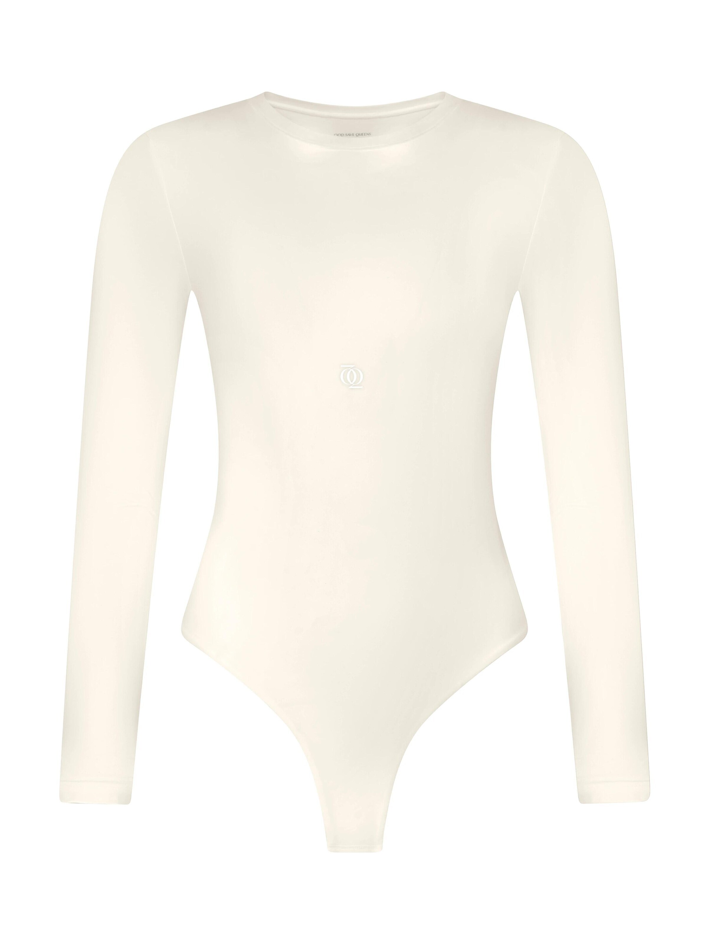 GOD SAVE QUEENS Bodi 'Second Skin Long Sleeve Crew-Neck Bodysuit' | bež barva: sprednja stran