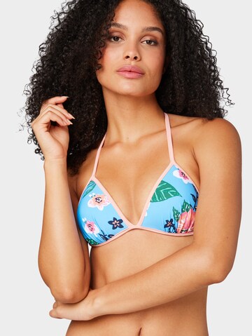 TOM TAILOR Triangel Bikinitop in Blauw: voorkant