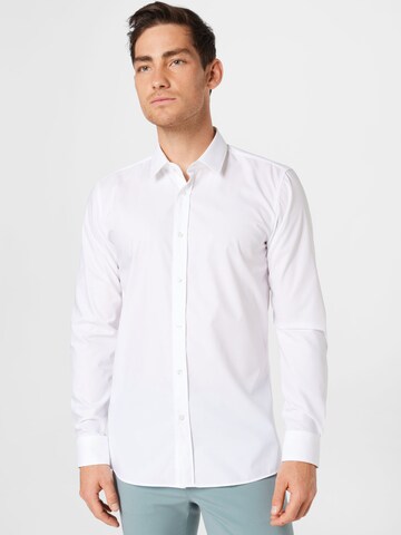 HUGO Slim fit Overhemd 'Elisha' in Wit: voorkant