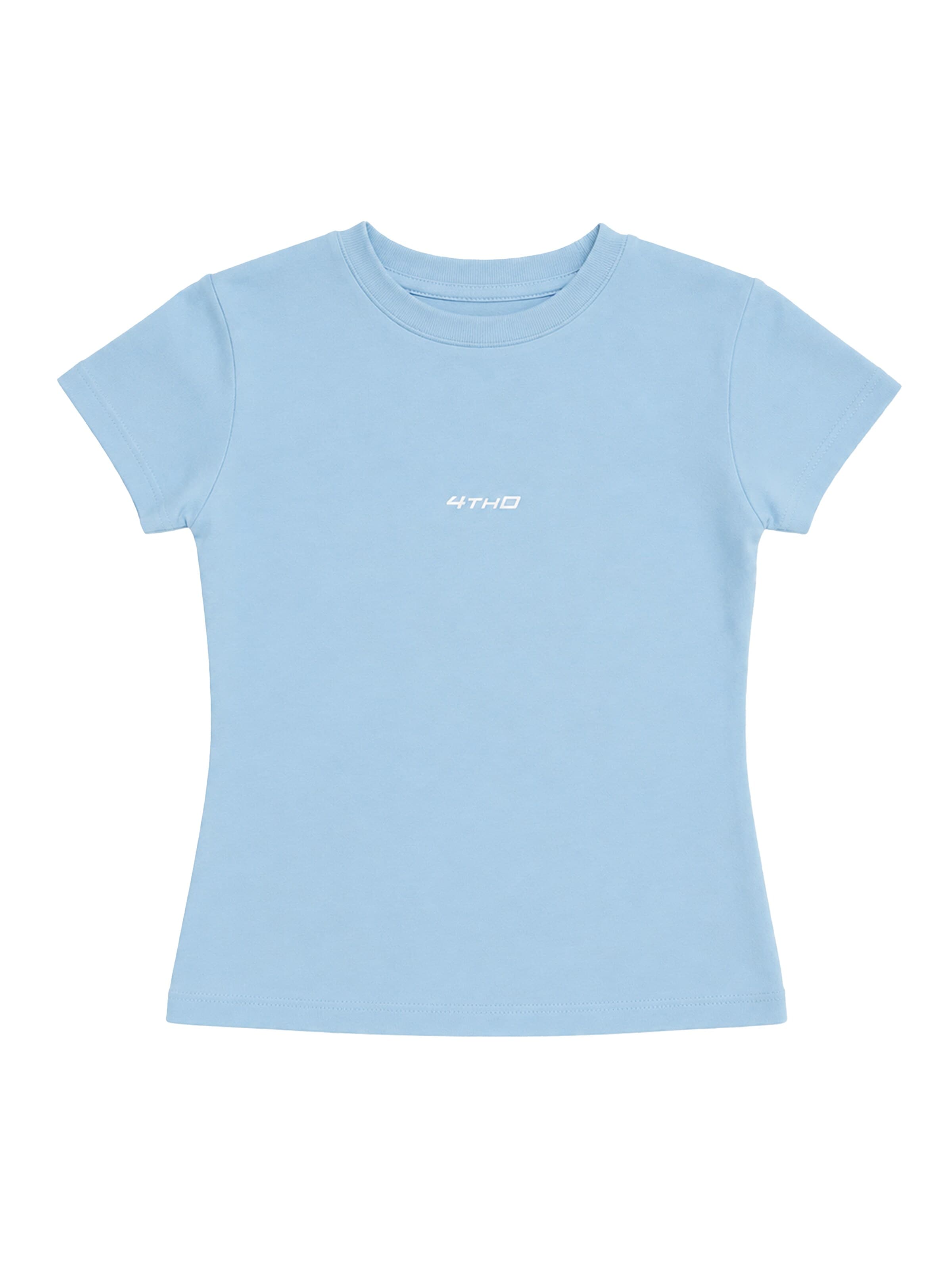 4thD Shirt 'Baby Tee - Baby Blue' in Blauw: voorkant