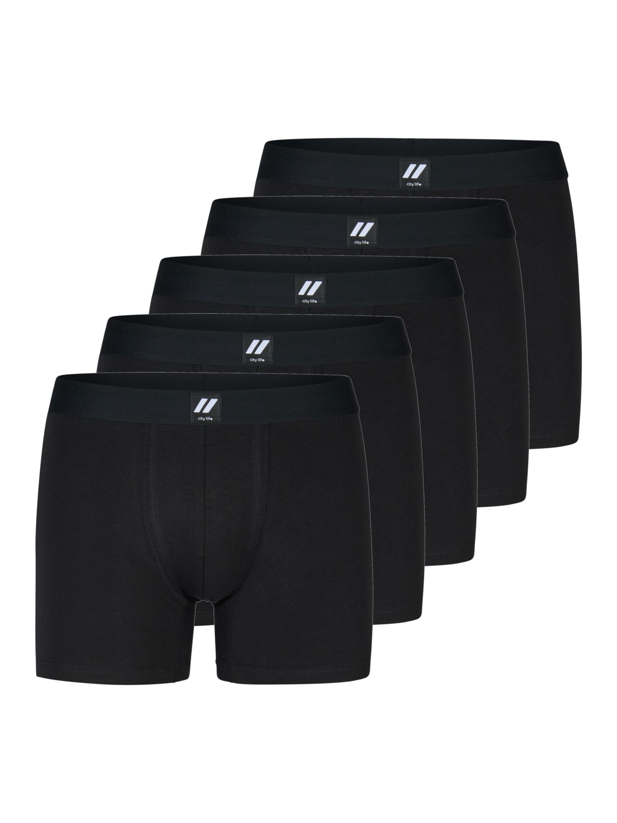 City Life Boxershorts 'City Life 5-pack men's jersey trunks boxer shorts economy pack M - XXL' in Zwart: voorkant