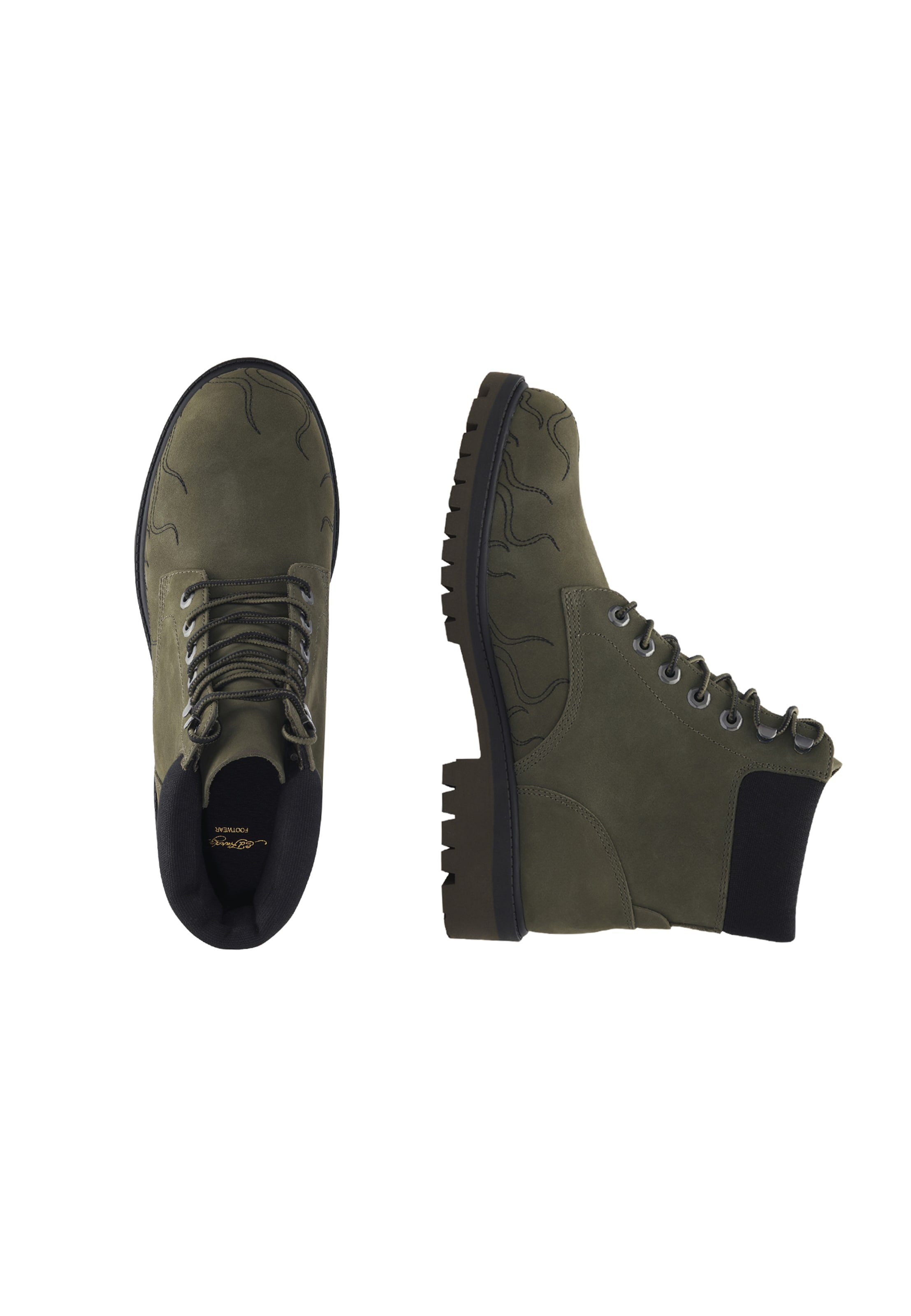 Boots stringati di Ed Hardy in verde: superiore