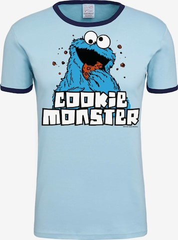 LOGOSHIRT Shirt 'Cookie Monster' in Blau: predná strana