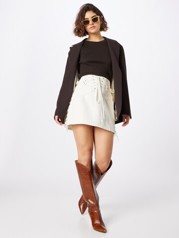 RE/DONE Юбка '70S LACE UP SKIRT' в Белый