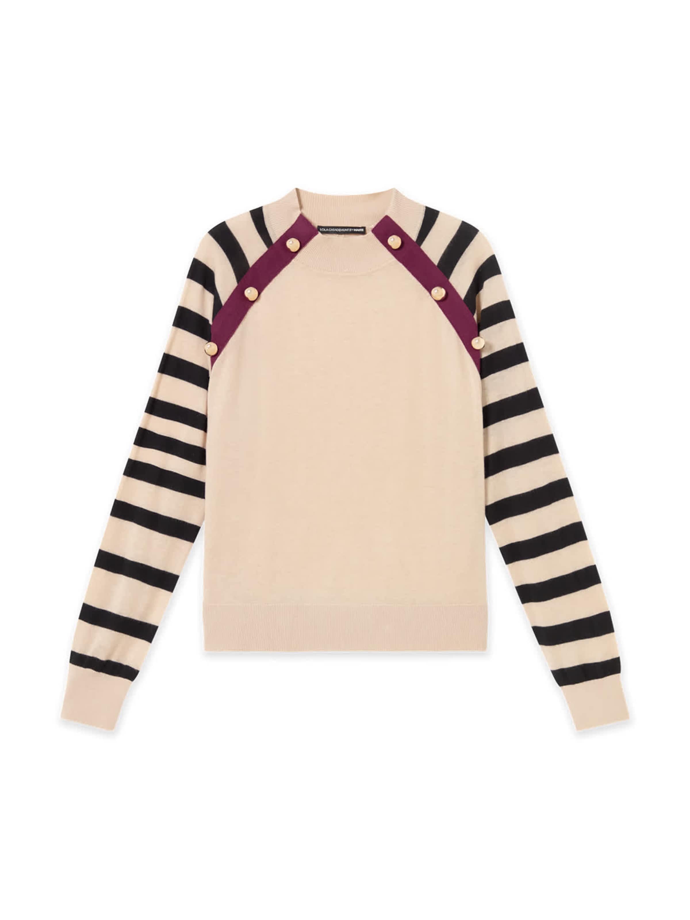 Pull-over Lola Casademunt en beige : devant