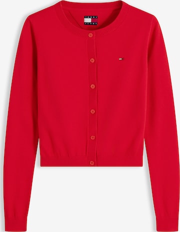 Tommy Jeans Strickjacke 'Essential' in Rot: Vorderseite