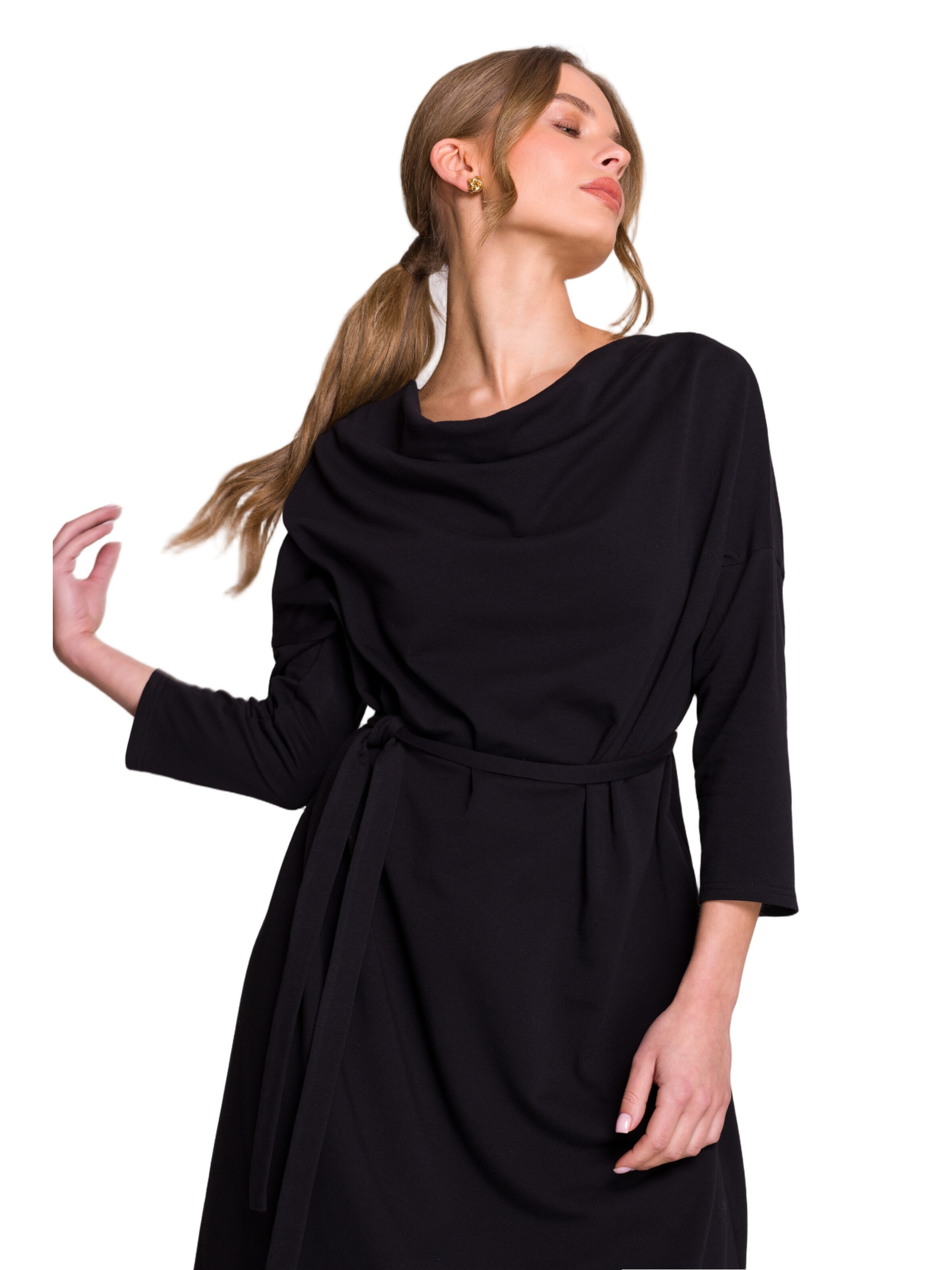 Stylove Šaty 'Sukienka oversize z modalu' – černá