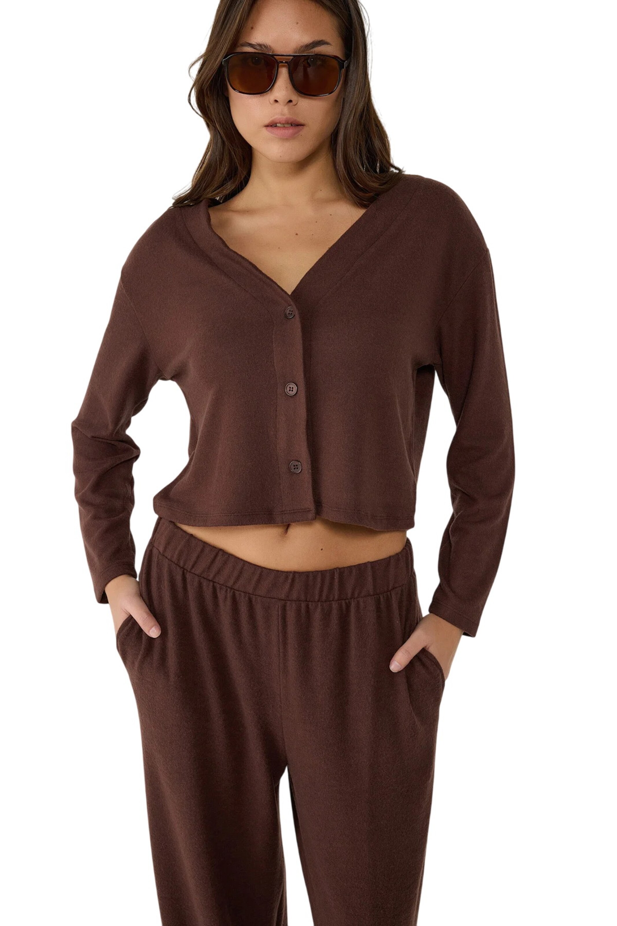 Cardigan No Matter What en marron