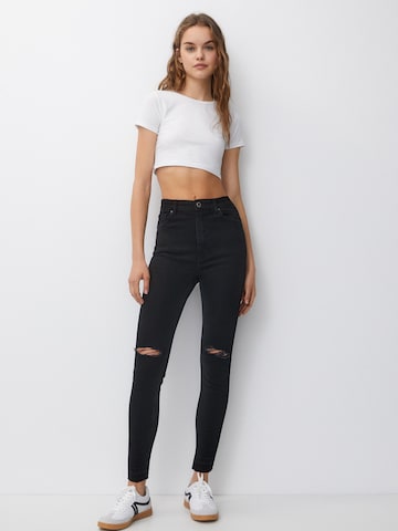 Pull&Bear Skinny Jeansy w kolorze czarny