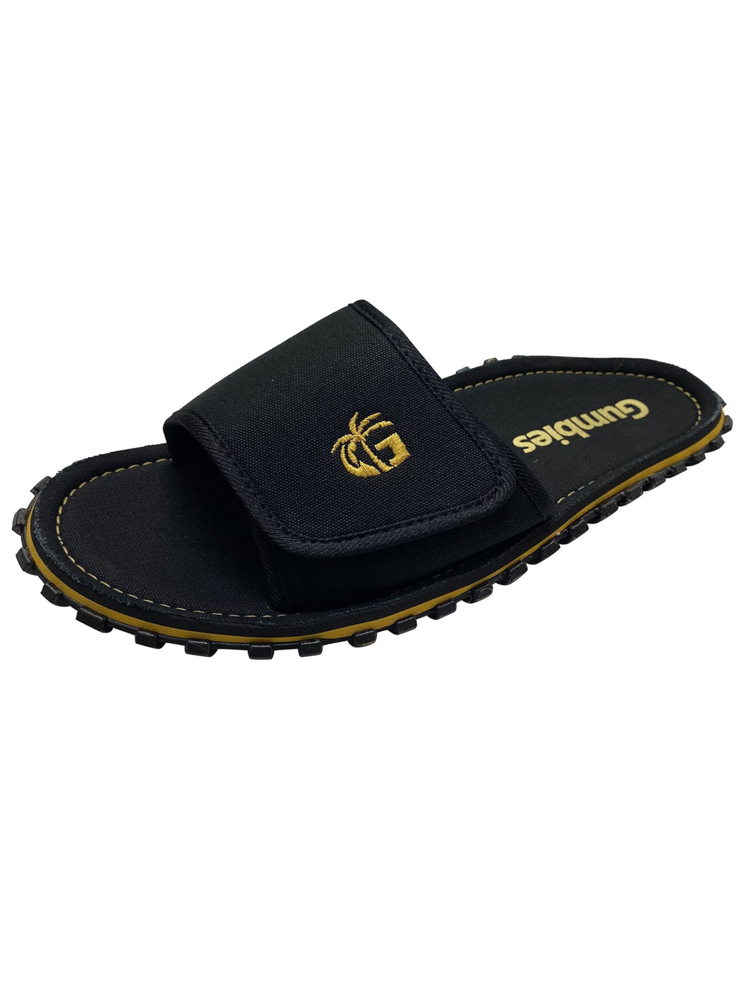 Gumbies Pantolette in Schwarz: Vorderseite