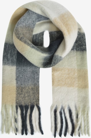 Smith&Soul Schal mit Karomuster und Fransen in Beige: Vorderseite