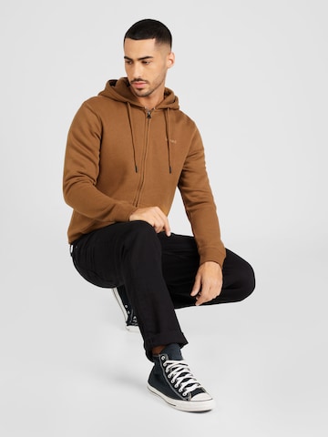 BLEND Zip-Up Hoodie 'Downton' in Brown