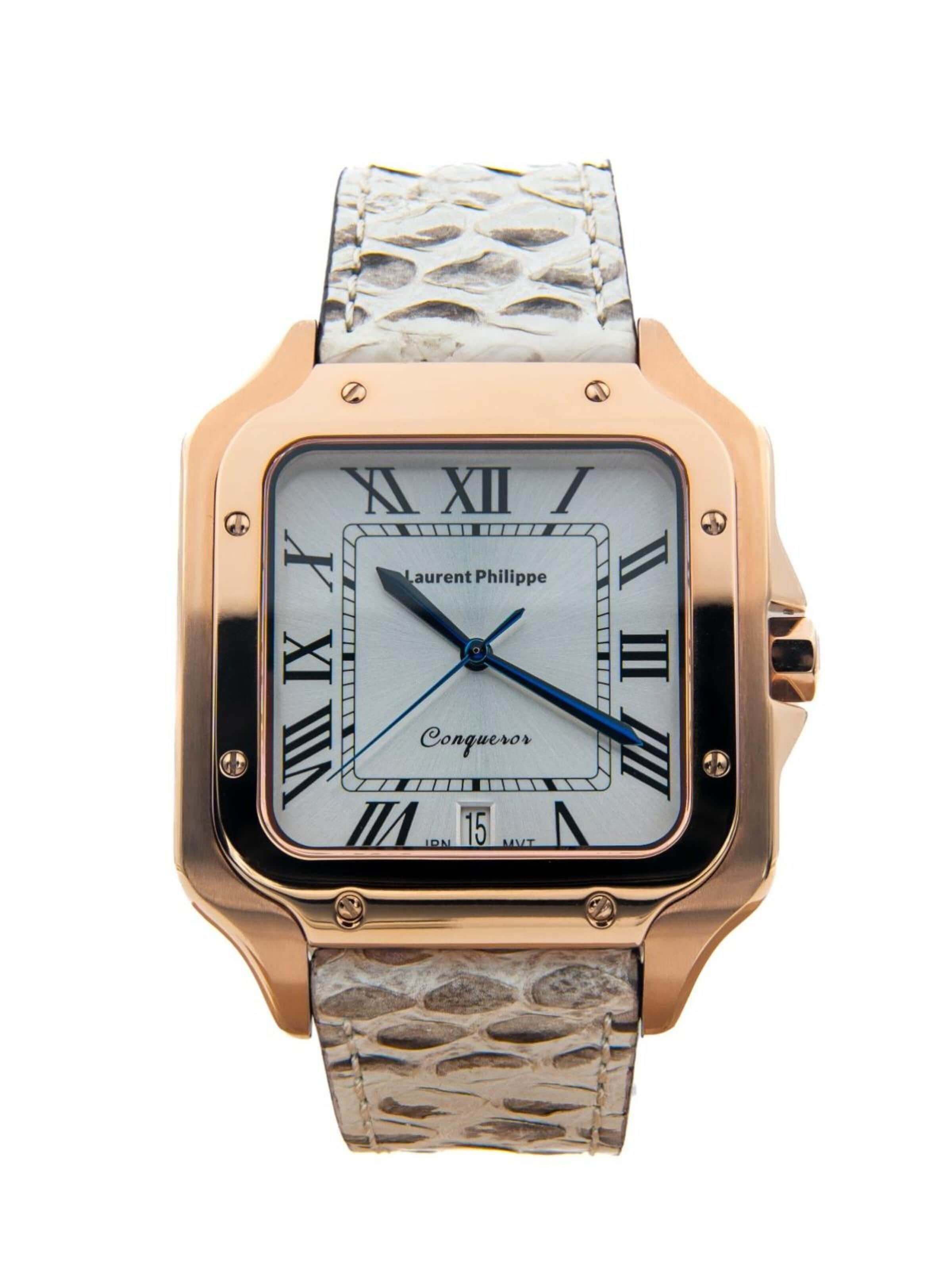 Laurent Philippe Analog Watch 'Conqueror Spirit of the Rose Serpent Ivory' in Gold: front