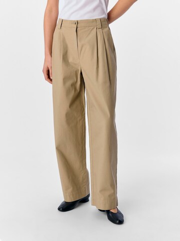 OBJECT Loosefit Bukser med lægfolder 'MEILIN' i beige: forside