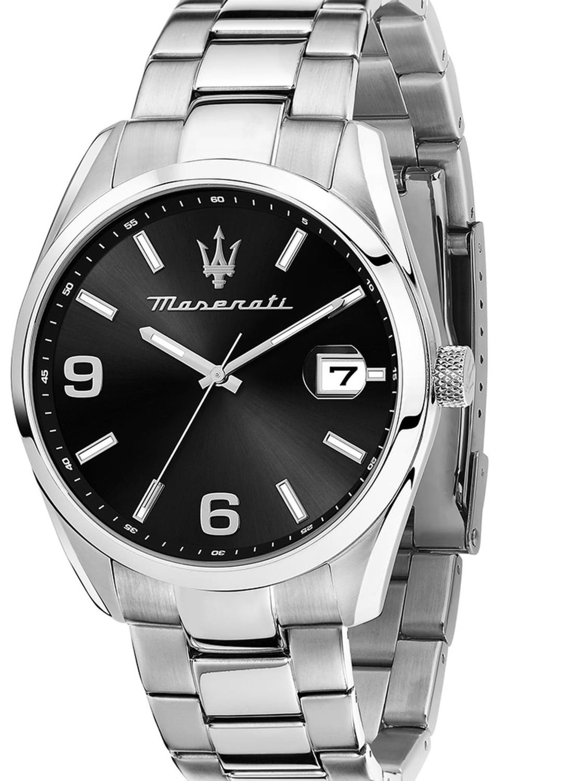 Montre à affichage analogique Maserati en argent