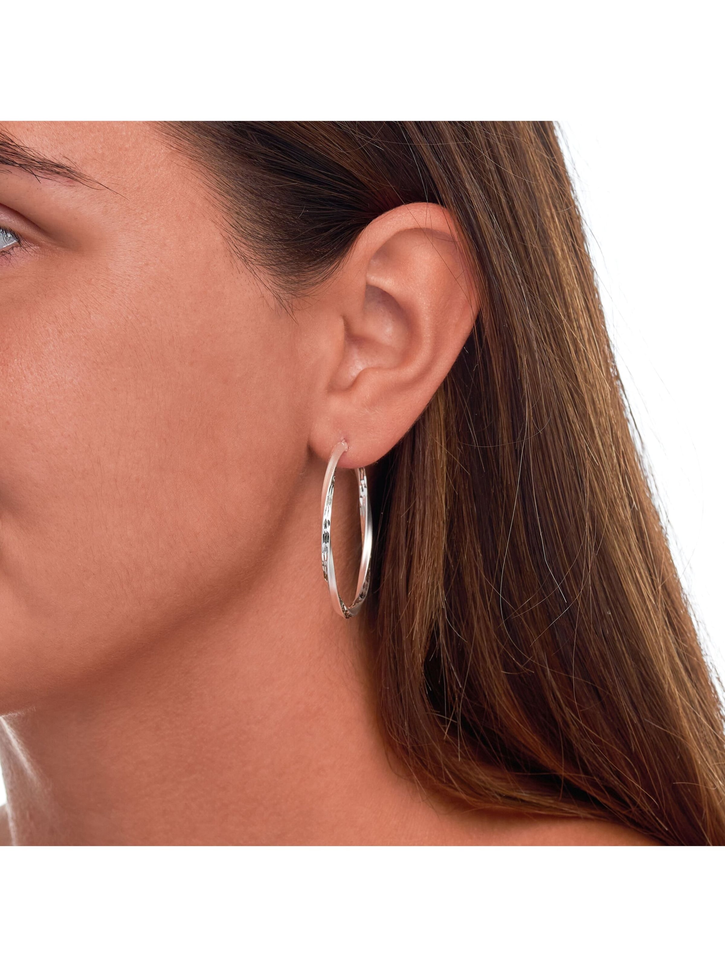 Boucles d'oreilles Zeeme en argent : devant