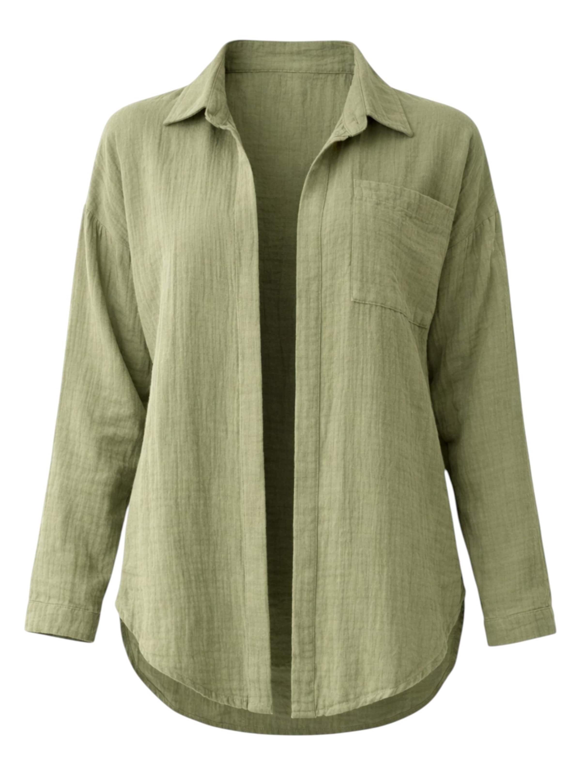 WENOR Blouse 'NALYA' in Groen: voorkant