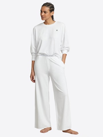 Polo Ralph Lauren Pyjama ' Sweatshirt & Wide Leg Set - Club Terry ' in Weiß: Vorderseite
