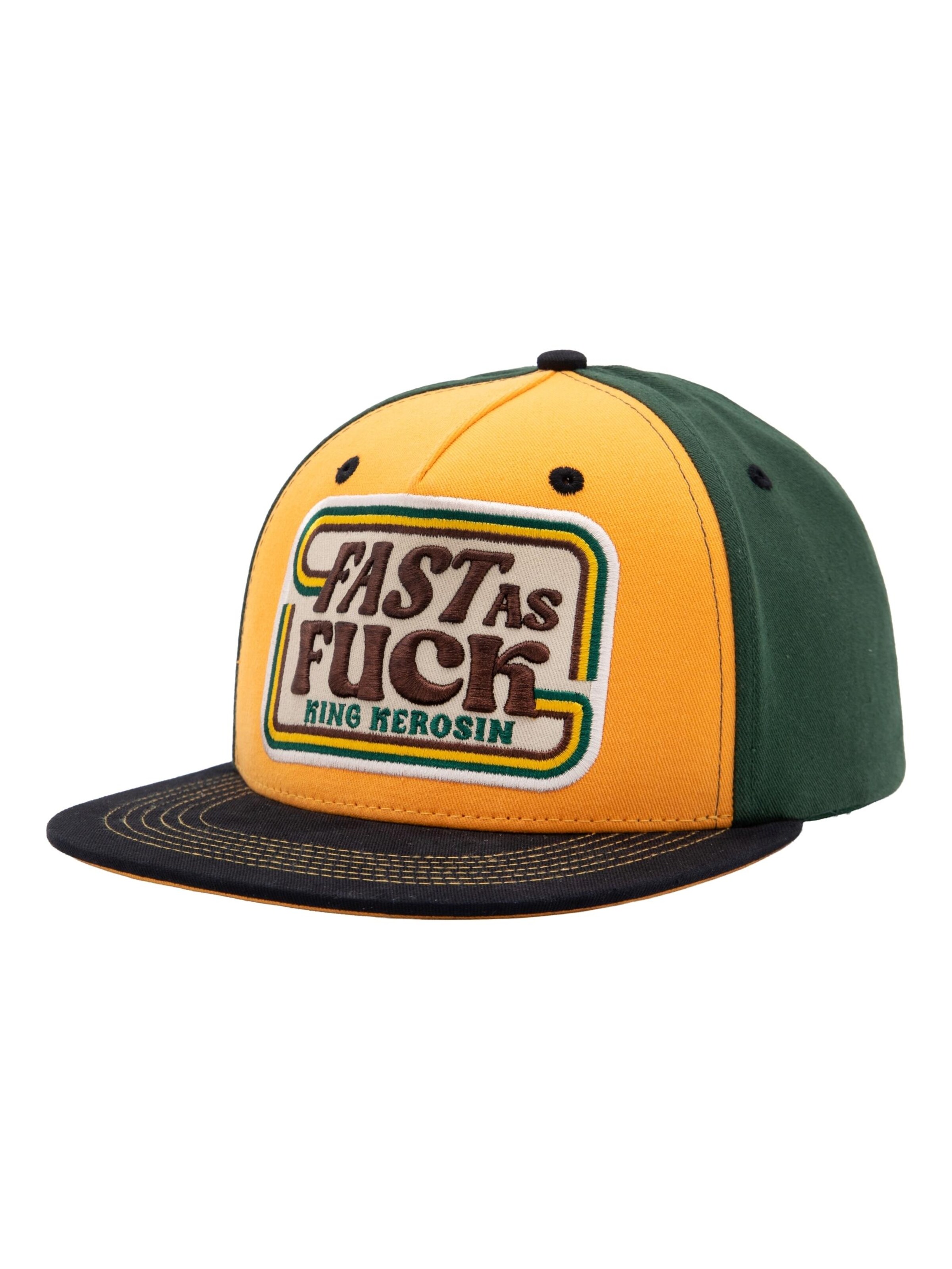 King Kerosin Cap 'Fast As Fuck' in Yellow: front