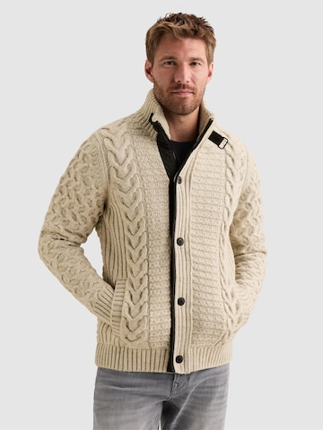 PME Legend Kardigan 'Woolblend cardigan with cable pattern' w kolorze beżowy: przód
