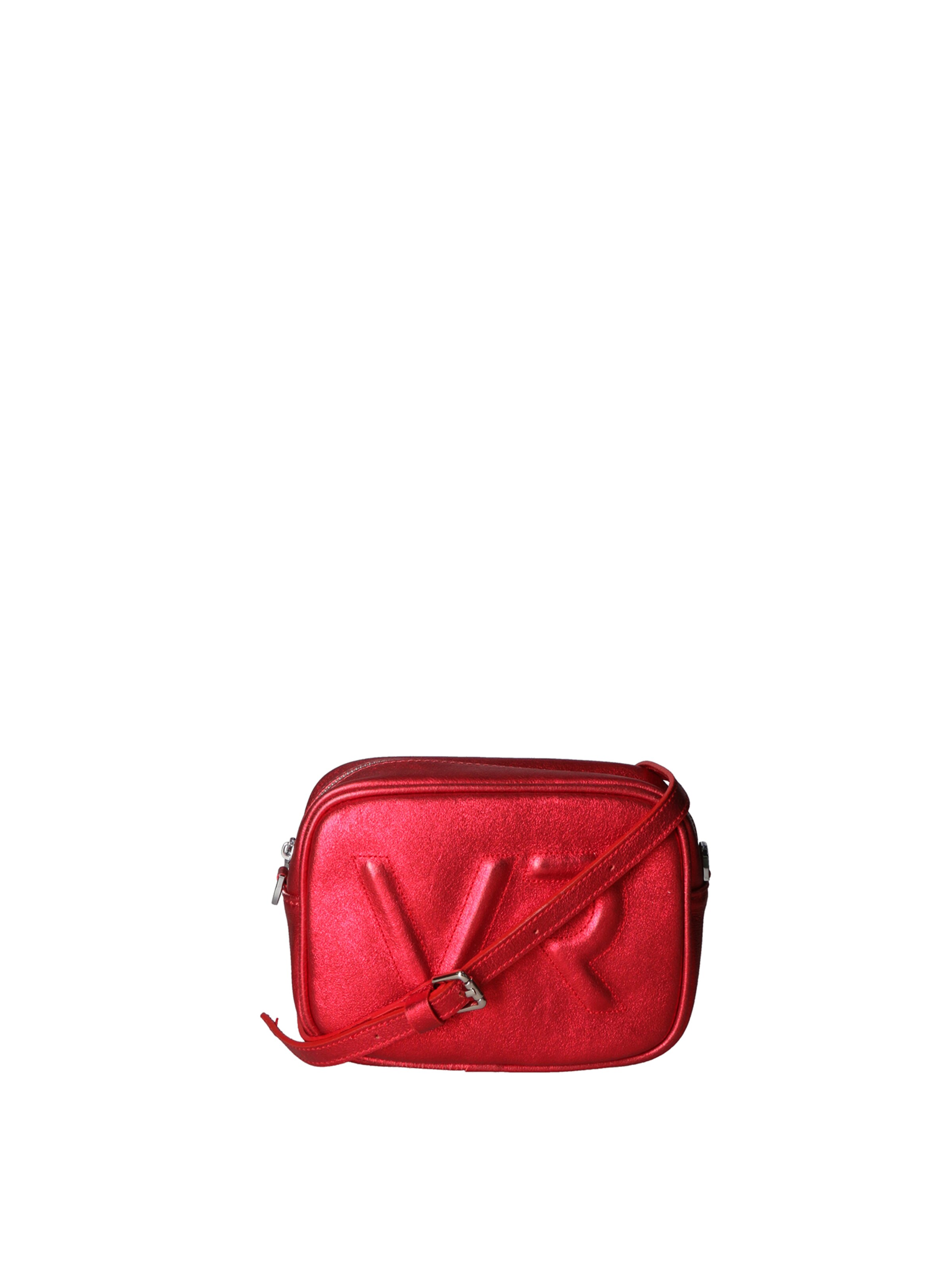 Borsa a tracolla 'Borsa a Tracolla Donna Pelle Laminata con Zip' di Virginia Rhinè in rosso