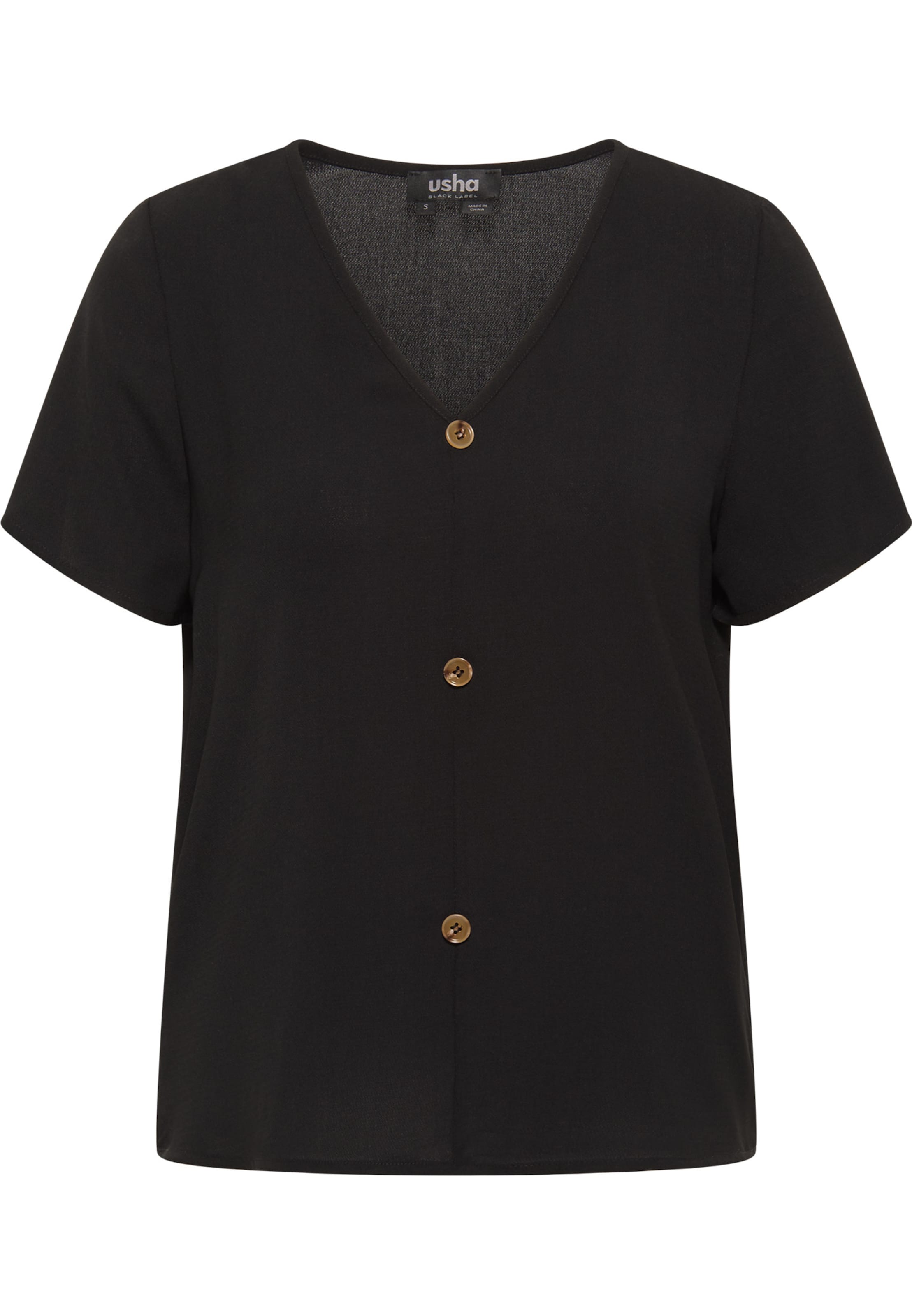 usha BLACK LABEL Blouse in Zwart: voorkant