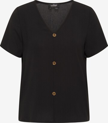 usha BLACK LABEL Blouse in Zwart: voorkant