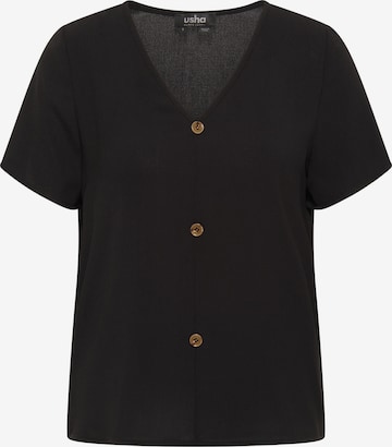 usha BLACK LABEL Blouse in Zwart: voorkant