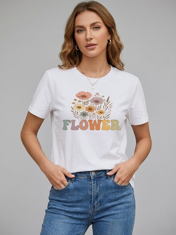 T-shirt 'Women's Short Sleeve Shirt Summer Tops' LapaPlus en blanc