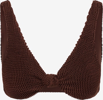 Moda Minx Triangle Bikini Top 'Scrunch' in Brown: front
