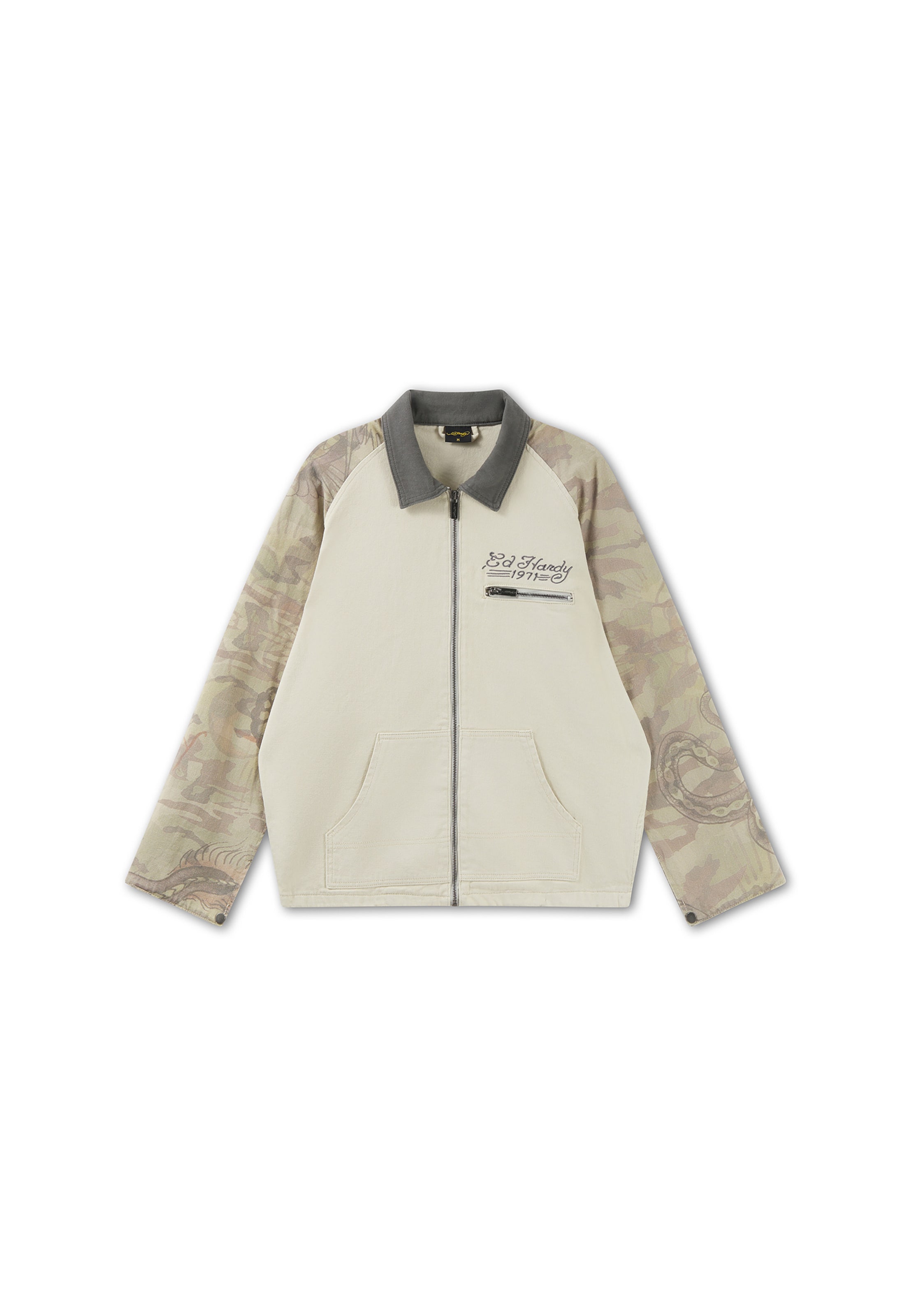 Ed Hardy - Chaqueta de entretiempo 'Snake' en beige: frente