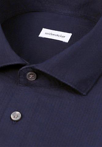 SEIDENSTICKER Slim fit Button Up Shirt in Blue