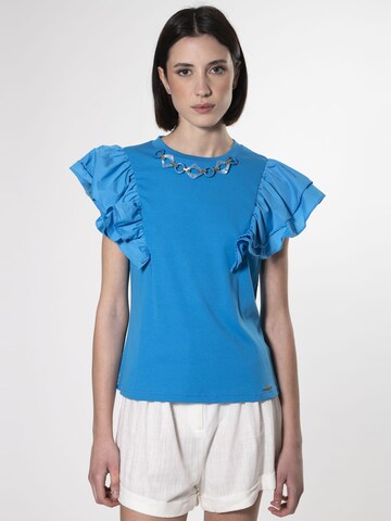 Haut Influencer en bleu : devant